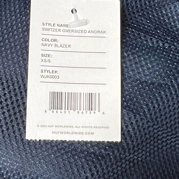 NWT Huf Worldwide Quarter Zip Switzer Anorak Pullover Jacket Oversized XS/S - Picture 8 of 8